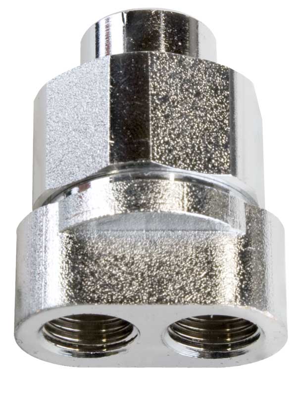 Image of 1/4" Double Nozzle Holder, a quick-switching nozzle holder with two nozzles for high and low pressure. Perfect for pressure washing. Made of durable materials and compatible with quick couplers.