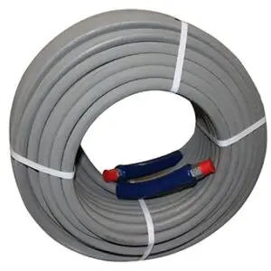 150ft Gray Double Braid Pressure Washer Hose - DELUX for Maximum Power Cleaning