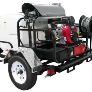 Complete Professional Pressure Washing Trailer. The Tow Pro Trailer, Super Skid, Pro, VBelt,  Gas, 20 Honda/General, 5.5@3500 Pressure Washing Trailer