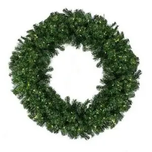 60" Deluxe Oregon Fir Wreath, Lit-Warm White-No Bow