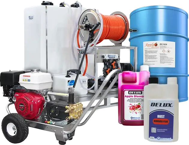 Pressure washers and chemicals on sale