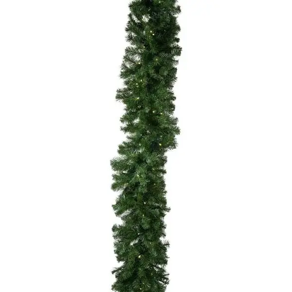 9' x 14" Deluxe Oregon Fir Garland, Lit, Warm White